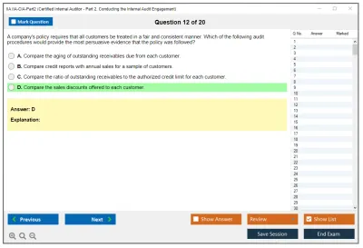 IIA IIA-CIA-Part2 Practice of Internal Auditing Practice test exam simulator test engine exam Prep practice test questions answers Image 12