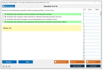 Pegasystems PEGAPCBA80V1_2019 Pega Certified Business Architect (PCBA) 80V1 2019 Practice test exam simulator test engine exam Prep practice test questions answers Image 5