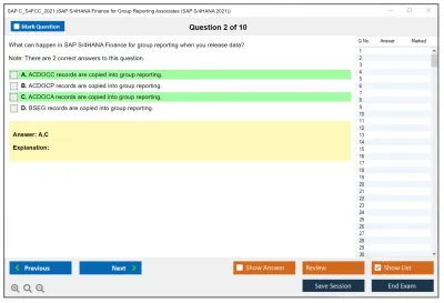 SAP C_S4FCC_2021 SAP Certified Associate - SAP S/4HANA Finance for Group Reporting Associates Practice test exam simulator test engine exam Prep practice test questions answers Image 2