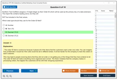 Salesforce CRT-550 Salesforce Certified Marketing Cloud Consultant Practice test exam simulator test engine exam Prep practice test questions answers Image 6