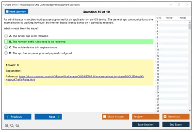 VMware 5V0-61.19 Workspace ONE Unified Endpoint Management Specialist Practice test exam simulator test engine exam Prep practice test questions answers Image 10