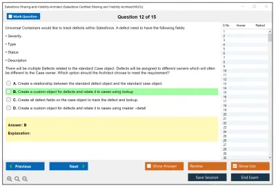 Salesforce Sharing-and-Visibility-Architect Salesforce Certified Sharing and Visibility Architect Practice test exam simulator test engine exam Prep practice test questions answers Image 12