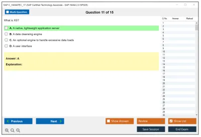 SAP C_HANATEC_17 SAP Certified Technology - SAP HANA 2.0 SPS05 Practice test exam simulator test engine exam Prep practice test questions answers Image 11
