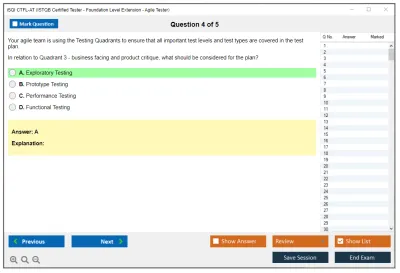 iSQI CTFL-AT Certified Tester Foundation Level Agile Tester Practice test exam simulator test engine exam Prep practice test questions answers Image 4