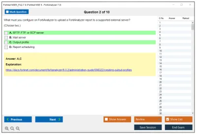 Fortinet NSE5_FAZ-7.0 Fortinet NSE 5 - FortiAnalyzer 7.0 Practice test exam simulator test engine exam Prep practice test questions answers Image 2