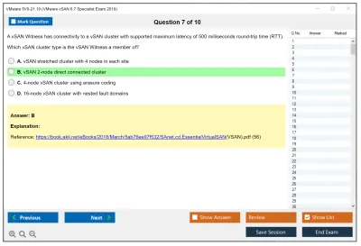 VMware 5V0-21.19 VMware vSAN 6.7 Specialist Exam 2019 Practice test exam simulator test engine exam Prep practice test questions answers Image 7