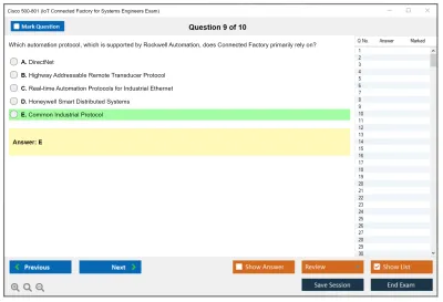 Cisco 500-801 IoT Connected Factory for Systems Engineers Exam Practice test exam simulator test engine exam Prep practice test questions answers Image 9
