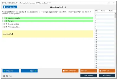 SAP C_C4H510_01 SAP Certified Application Associate - SAP Service Cloud 1911 Practice test exam simulator test engine exam Prep practice test questions answers Image 3