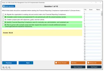 Oracle 1z0-1058 Oracle Risk Management Cloud 2019 Implementation Essentials Practice test exam simulator test engine exam Prep practice test questions answers Image 1