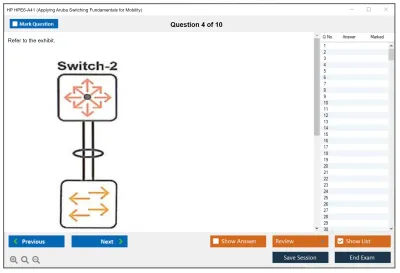 HP HPE6-A41 Applying Aruba Switching Fundamentals for Mobility Practice test exam simulator test engine exam Prep practice test questions answers Image 4