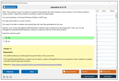 Microsoft 70-357 Developing Mobile Apps Practice test exam simulator test engine exam Prep practice test questions answers Image 8