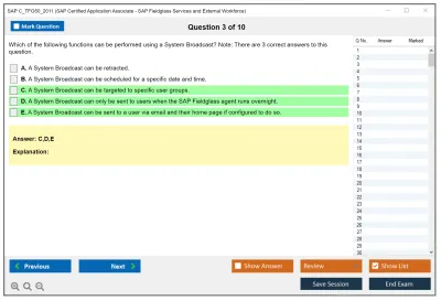SAP C_TFG50_2011 SAP Certified Application Associate - SAP Fieldglass Services and External Workforce Practice test exam simulator test engine exam Prep practice test questions answers Image 3