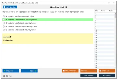Test Prep ASSET Short Placement Tests Developed by ACT Practice test exam simulator test engine exam Prep practice test questions answers Image 10
