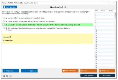 FileMaker FM0-302 FileMaker8 Developer Essentials Exam Practice test exam simulator test engine exam Prep practice test questions answers Image 9