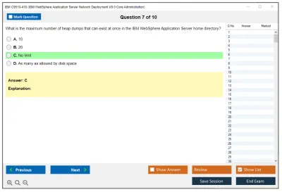 IBM C9510-418 IBM WebSphere Application Server Network Deployment V9.0 Core Administration Practice test exam simulator test engine exam Prep practice test questions answers Image 7