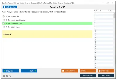 Salesforce Tableau-CRM-and-Einstein-Discovery-Consultant Salesforce Tableau CRM Einstein Discovery Consultant Practice test exam simulator test engine exam Prep practice test questions answers Image 9