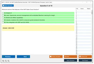 SAP C_C4HL2C_92 SAP Certified Business Associate - SAP C/4HANA Business Processes: Lead to Cash Practice test exam simulator test engine exam Prep practice test questions answers Image 5