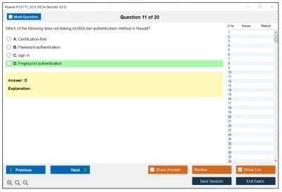 Huawei H12-711_V3.0 HCIA-Security V3.0 Practice test exam simulator test engine exam Prep practice test questions answers Image 11