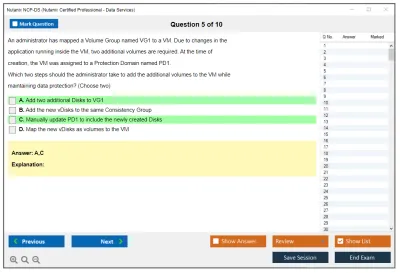 Nutanix NCP-DS Nutanix Certified Professional - Data Services Practice test exam simulator test engine exam Prep practice test questions answers Image 5