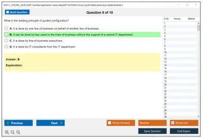 SAP C_S4CMA_2208 SAP Certified Application AssociateSAP S/4HANA Cloud (public)Manufacturing Implementation Practice test exam simulator test engine exam Prep practice test questions answers Image 9