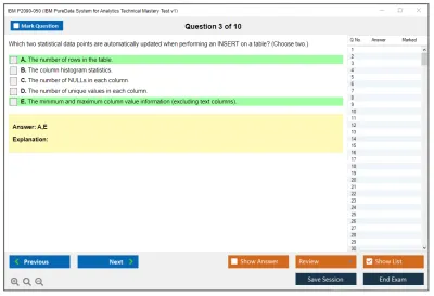 IBM P2090-050 IBM PureData System for Analytics Technical Mastery Test v1 Practice test exam simulator test engine exam Prep practice test questions answers Image 3