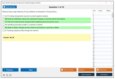 Cisco 500-651 Security Architecture for Systems Engineer (SASE) Practice test exam simulator test engine exam Prep practice test questions answers Image 1