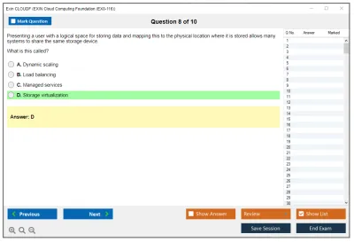 Exin CLOUDF EXIN Cloud Computing Foundation Practice test exam simulator test engine exam Prep practice test questions answers Image 8