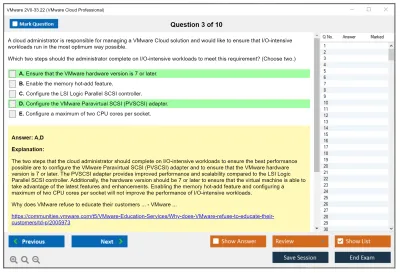 VMware 2V0-33.22 VMware Cloud Professional Practice test exam simulator test engine exam Prep practice test questions answers Image 3