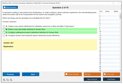 Salesforce B2C-Commerce-Developer Salesforce Certified B2C Commerce Developer Practice test exam simulator test engine exam Prep practice test questions answers Image 2