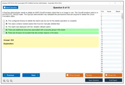 Amazon AWS SOA-C02 AWS Certified SysOps Administrator - Associate (SOA-C02) Practice test exam simulator test engine exam Prep practice test questions answers Image 8