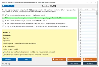 Databricks Databricks-Certified-Professional-Data-Engineer Databricks Certified Data Engineer Professional Exam Practice test exam simulator test engine exam Prep practice test questions answers Image 15