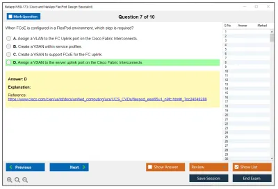 Netapp NS0-173 Cisco and NetApp FlexPod Design Specialist Practice test exam simulator test engine exam Prep practice test questions answers Image 7