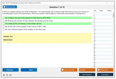 Cisco 300-610 Designing Cisco Data Center Infrastructure (DCID) Practice test exam simulator test engine exam Prep practice test questions answers Image 7