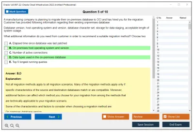 Oracle 1z0-997-22 Oracle Cloud Infrastructure 2022 Architect Professional Practice test exam simulator test engine exam Prep practice test questions answers Image 5