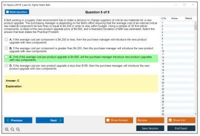Six Sigma LSSYB Lean Six Sigma Yellow Belt Practice test exam simulator test engine exam Prep practice test questions answers Image 6