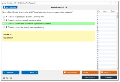 Logical Operations CFR-210 Logical Operations CyberSec First Responder Practice test exam simulator test engine exam Prep practice test questions answers Image 6
