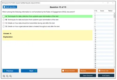 ECCouncil 412-79 EC-Council Certified Security Analyst (ECSA) Practice test exam simulator test engine exam Prep practice test questions answers Image 15