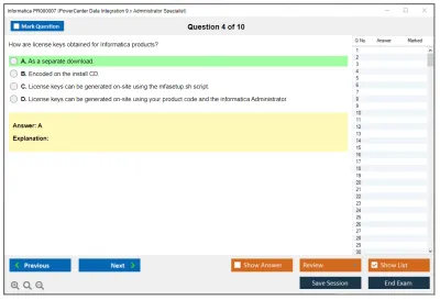 Informatica PR000007 PowerCenter Data Integration 9.x Administrator Specialist Practice test exam simulator test engine exam Prep practice test questions answers Image 4