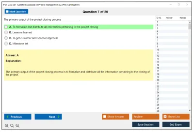 PMI CA0-001 Certified Associate in Project Management (CAPM) Certification Practice test exam simulator test engine exam Prep practice test questions answers Image 7