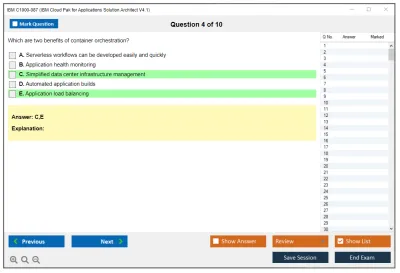 IBM C1000-087 IBM Cloud Pak for Applications Solution Architect V4.1 Practice test exam simulator test engine exam Prep practice test questions answers Image 4