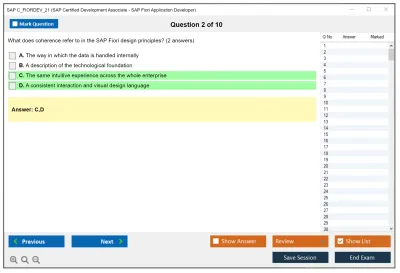 SAP C_FIORDEV_21 SAP Certified Development Associate - SAP Fiori Application Developer Practice test exam simulator test engine exam Prep practice test questions answers Image 2