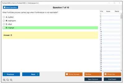Fortinet NSE5_FAZ-6.2 Fortinet NSE 5 - FortiAnalyzer 6.2 Practice test exam simulator test engine exam Prep practice test questions answers Image 7