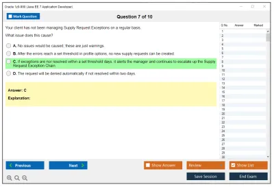 Oracle 1z0-900 Java EE 7 Application Developer Practice test exam simulator test engine exam Prep practice test questions answers Image 7