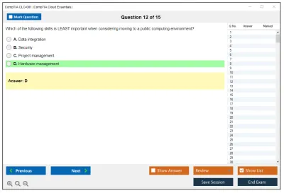 CompTIA CLO-001 CompTIA Cloud Essentials Practice test exam simulator test engine exam Prep practice test questions answers Image 12