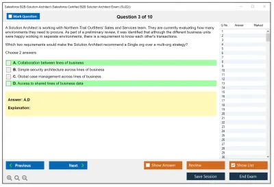 Salesforce B2B-Solution-Architect Salesforce Certified B2B Solution Architect Practice test exam simulator test engine exam Prep practice test questions answers Image 3