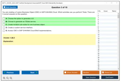 SAP C_S4CDK_2023 SAP Certified Development AssociateSAP Cloud SDK Extensibility Developer Practice test exam simulator test engine exam Prep practice test questions answers Image 3