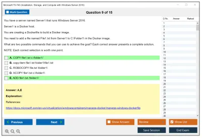 Microsoft 70-740 Installation, Storage, and Compute with Windows Server 2016 Practice test exam simulator test engine exam Prep practice test questions answers Image 9
