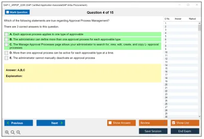 SAP C_ARP2P_2208 SAP Certified Application AssociateSAP Ariba Procurement Practice test exam simulator test engine exam Prep practice test questions answers Image 4