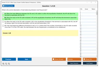 Huawei H12-321 Wlan-Cewa (Huawei Certified Network Professional - CEWA) Practice test exam simulator test engine exam Prep practice test questions answers Image 1