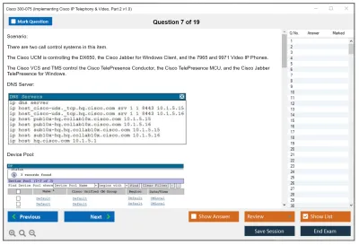Cisco 300-075 Implementing Cisco IP Telephony &amp; Video, Part 2 v1.0 Practice test exam simulator test engine exam Prep practice test questions answers Image 7